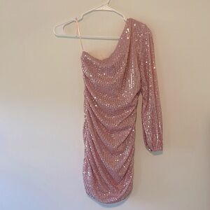 Pink sequined bodycon hoco dress - Small - VELV